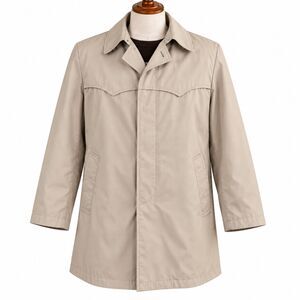 Vintage London Towne Men’s Trench Coat 46R Taupe Removable Fleece Liner